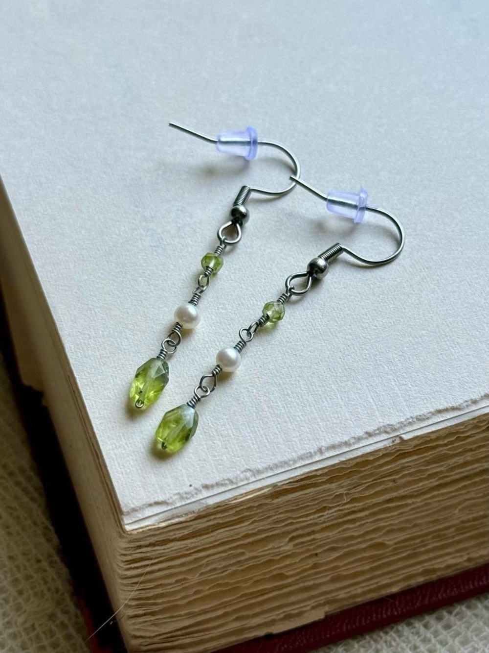 Peridot Dainty Crystal Earrings